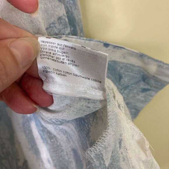 Unjour Ailleurs Blouse Large French 42 Blue White Semi Sheer Lightweight as is - Picture 9 of 13